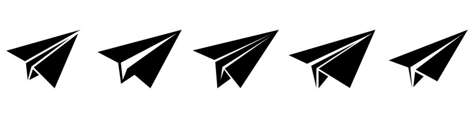 Wall Mural - paper airplane icons set. paper airplane logo design in flat design. vector illustration.