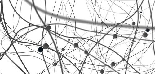 Fototapete - Abstract digital background of points and lines. Glowing plexus. Big data. Network or connection.