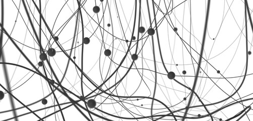 Fototapete - The structure of the network connection of points and lines. Data technology.