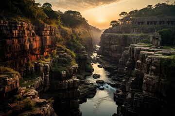 Wall Mural - Cari Canyon in Puerto Iguazú stunning rock formations., generative IA