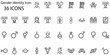 © ItsOsama - set of 36 outline web gender identity icons such as podium, happy, silence, gender identity, rainbow, genderfluid, bigender, bigender vector thin line icons for web design, mobile app.