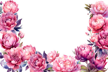 Wall Mural - frame of peonies with space for text, base for a cosmetic banner with copy space