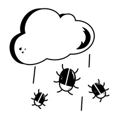 Poster - Grab this doodle icon of cloud storage bug 