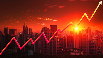 Aufkleber - Chart is going up, showing increasing business success
