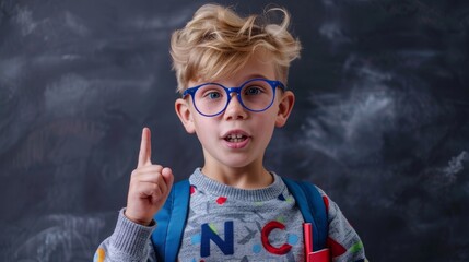 Poster - The child with blue glasses