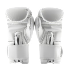 Wall Mural - pair of white boxing gloves isolated on white background