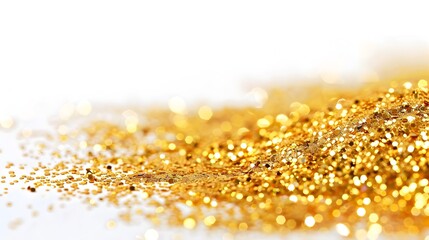 Sticker - Sparkling Scattered Gold Glitter on White for Festive Themes