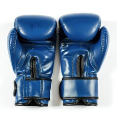 Wall Mural - blue professional boxing gear on white background