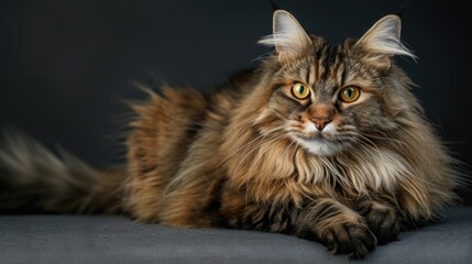 Sticker - Siberian breed cat with long hair