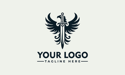 Wall Mural - Eagle Sword Vector Logo Unleash the Power and Majesty of Your Brand Embrace the Strength and Nobility with the Enchanting Eagle Sword Vector Logo Symbolize Victory, Leadership, and Protection