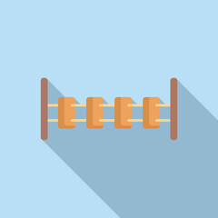 Wall Mural - Simple flat color icon of a small wooden bridge on a playground for children to play on