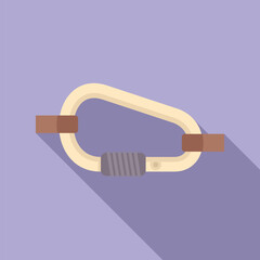 Poster - Carabiner is locking with screw gate for safety rope when you climbing mountain