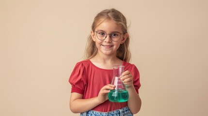 Poster - The girl holding a flask