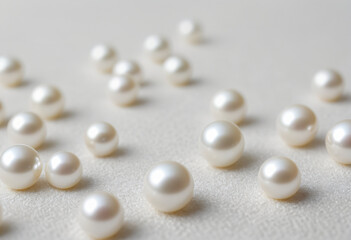 Wall Mural - white pearl on white background