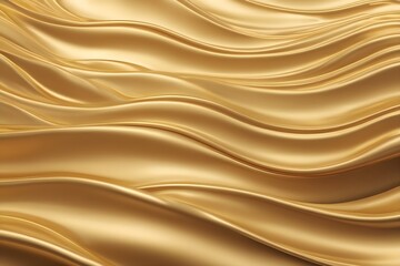Wall Mural - Soft Gold 3D Waves with Smooth Curve Motion. Artistic Abstract Background Design Ideal for Luxurious Web and Business Concepts.