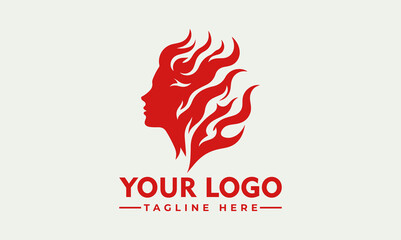 Sticker - Woman Flame Vector Logo Symbolize Power, Transformation, and Inspiration: Majestic Woman Flame Vector Logo Embrace the Fiery Spirit with the Enchanting Woman Flame