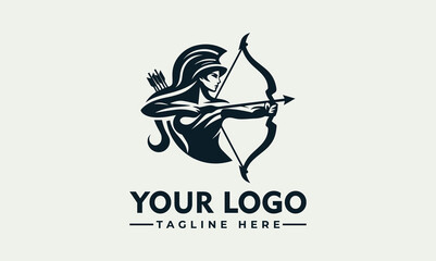 Wall Mural - Archer Woman Vector Logo Embrace the Wildness of Nature with the Enchanting Archer Woman Vector Logo  Capture Attention with the Bold and Memorable Archer Woman Vector Logo