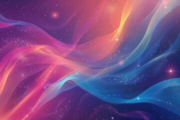 Wall Mural - Abstract Cosmic Background with Shimmering Waves
