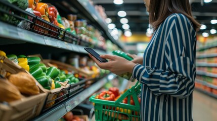 Poster - The Woman Checking Grocery List