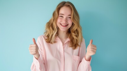 Wall Mural - woman showing ok sign