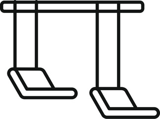 Poster - Simple line icon style drawing of an empty swingset on a playground