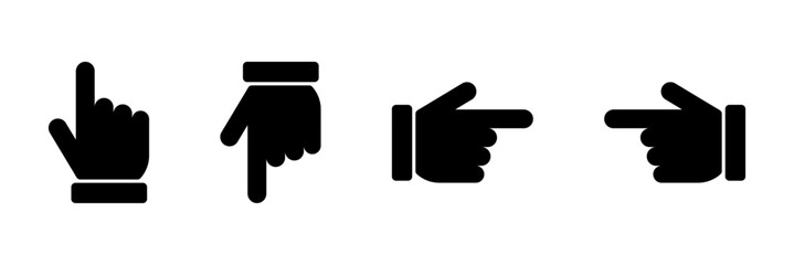 Wall Mural - Up, down, left, right hand Cursor icon set