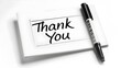 © pkproject - Casual Handwritten 'Thank You' Text on White Notepad for Informal Gratitude