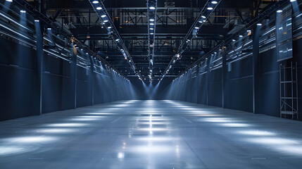 Canvas Print - empty theater stage illuminated by spotlights