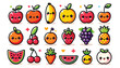 © Ngilustrasi - Collection of cute fruit characters on white background