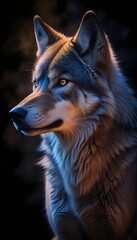 Wall Mural - A olf in the night staring at it's prey..