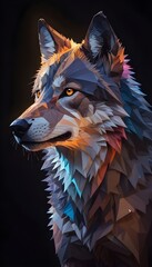Wall Mural - A olf in the night staring at it's prey..