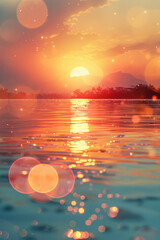 Poster - Elegant summer background with a soft pastel gradient of warm sunset colors,