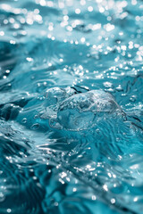 Aufkleber - Simple photo of a clear blue pool surface with soft ripples,