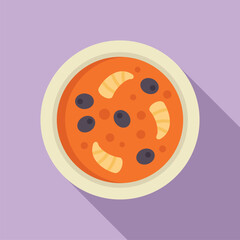 Sticker - Bowl of tomato soup with olives and noodles, perfect for a light lunch or appetizer