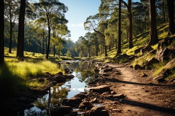 Wall Mural - Serene scenario at Werakata National Park, Cessnock., generative IA