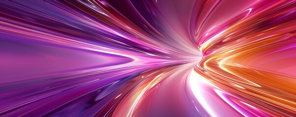Poster - A colorful, swirling image with purple, orange, and pink colors