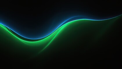 Wall Mural - abstract vector wave lines flowing dynamic in blue green colors isolated on black background