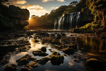 Wall Mural - Golden Coast, Australia Incredible Waterfalls in Springbrook., generative IA