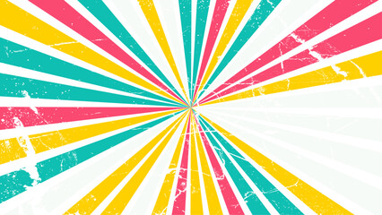 Wall Mural - retro background with rays or stripes in the center. sunburst or sun burst retro background. turquoi