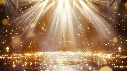 Wall Mural - an elegant view of award stage with light rays and sparks,a beautiful background