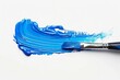 © qorqudlu - An abstract illustration of a vibrant blue brushstroke painted with a bristle brush on a white background, showcasing artistry and creativity Perfect for a wallpaper or background, this image could b