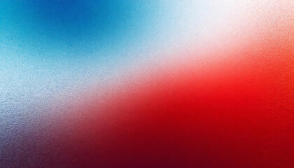 Poster - bright red white blue gradient abstract background, grainy noise texture, patriotic cinematic background for product presentation with copy space
