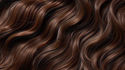 Wall Mural - The background of beautiful hair texture with wavy brown color.