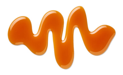 Wall Mural - Caramel sauce swirl on white background