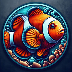 clownfish logo and symbol for world ocean day