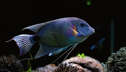 tropical fish in aquarium water