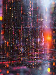 Fototapete - Abstract visualization representing big data and AI data processing, featuring intricate digital interfaces and complex graphs. Generative AI