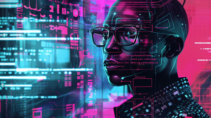 ai cyber security threat illustration black african