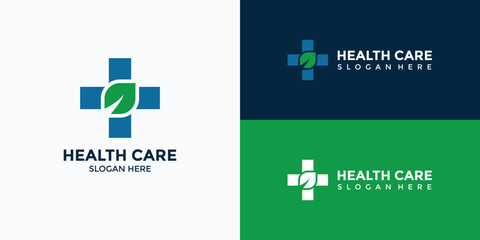 green and blue health and medical logo