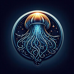 jellyfish logo and symbol for world ocean day